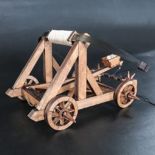Bouncy Catapult European Roman Period Ancient Chariot 3D Wooden Puzzles Model Assembly Kits Fun Toys Building Kit