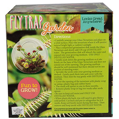Carnivorous Fly Trap Glass Terrarium Garden Kit by Unique Gardener, Plant Terrarium Starter Supplies for Indoor Gardening - Watch Jaws Snap Shut - Easy & Fun Flytrap Planting Lasts for Years! - style: Venus Flytrap