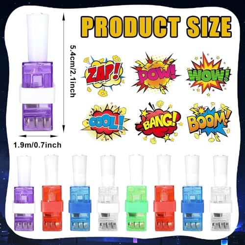 CHUNNIN 36 Pcs Hero LED Finger Lights Glow in Dark Super Party Favors - style: Hero