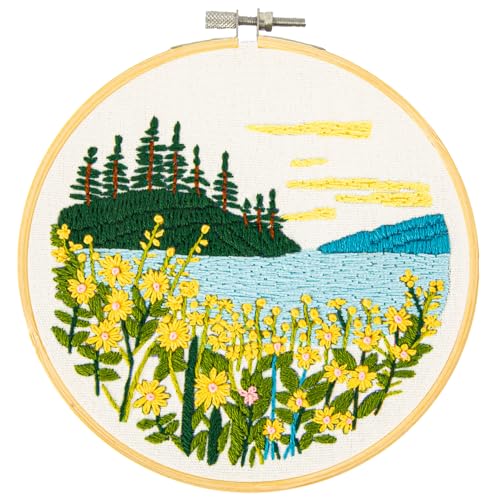DIAMOND DOTZ Mountain Lake Embroidery Kit for Beginners and Adults, Craft - color: Mountain Lake Embroidery