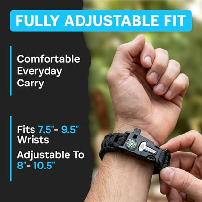 Tactical Paracord Survival Bracelets - style: 2 Pack Black Bracelets