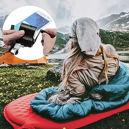 Portable Emergency 5V Hand Crank Generator Charger - color: Black