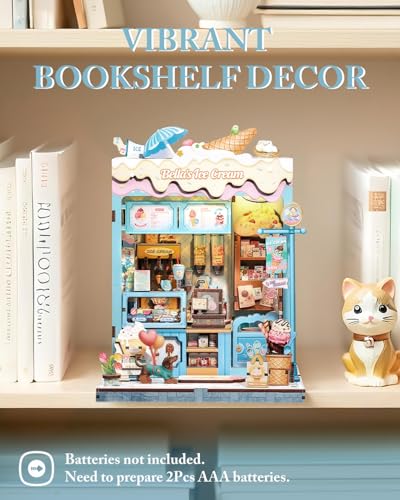 Cutefun Book Nook Kit - DIY Miniature Dollhouse Kit for Adults and Teens - color: Bella's Ice Cream
