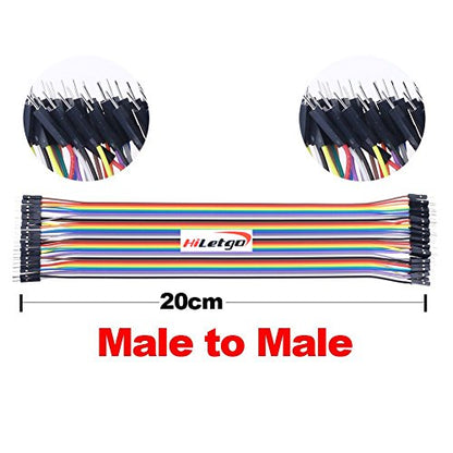 HiLetgo 200pcs Breadboard Jumper Wires - Dupont Wire Male & Female, 2.54mm & 2.0mm, 20cm Assortment Kit for Arduino DIY (Pack of 2) - size: Small (Pack of 2)