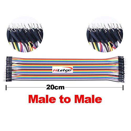 HiLetgo 200pcs/5x40pcs Breadboard Jumper Wires with Male Pin or Female Pin 2.54mm 2.0mm Male Female Pin Mutual Transfer Length 20CM Electronic Jumper Cables Assortment Kit for DIY - size: Small