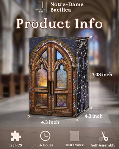 MiniCity Notre-Dame Basilica Book Nook Kit, DIY Miniature House for Adults - color: Duomo Di Mliano