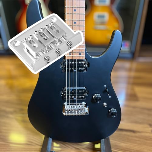 Yibuy 5PCS 3 String Fixed Guitar Bridge Zinc Alloy Electric Guitar Bridge w/Screws & Wrenches
