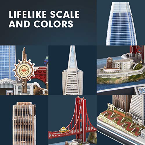 CubicFun 3D Puzzles for Adults Gifts Christmas LED San Francisco City Line - style: 4 LED San Francisco Cityline