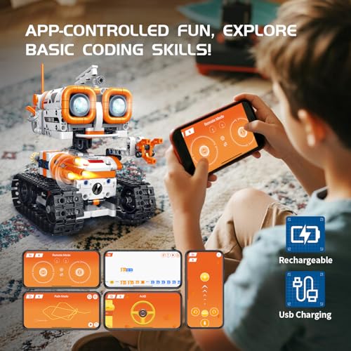 Coding Robot Building Kit for Kids, App Remote Control Compatible with Lego