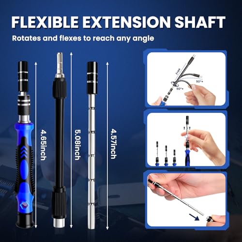 142Pcs Precision Screwdriver Set for Electronics–Multi-Bit Repair Tool Kit for iPhone,MacBook,Laptop,Tablet,PS4,Xbox,Nintendo|Magnetic Mat,ESD Tweezers,Suction Cup&Spudger|Comes with Repair Tool Bag - color: 142 Pcs