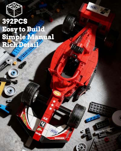 2IN1 Racing Car Building Blocks Set, MOC Speed Model Kit for Kids Ages 8+ and Adults, Creative Race Toy Gift for Boys & Girls (XZ0004) - color: Red