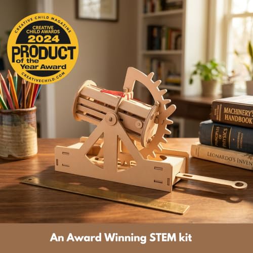 PATHFINDERS STEM Kit – Leonardo da Vinci Bombard | Build Your own Cannon | Science kit for Teens and Adults | Mechanical Engineering Build Model | Historical Artillery Construction Kit