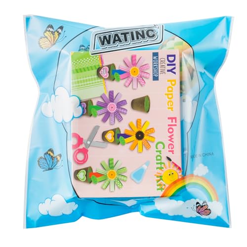 WATINC Flower Paper Pot Craft Kits for Kids - DIY 3D Flower Arts & Crafts Decorations for Spring Summer, Back to School Activity for Preschool Classroom Homeschool (36 Pack)