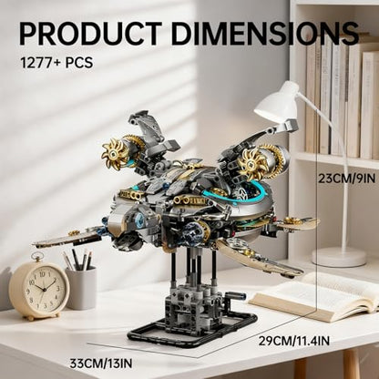 Mechanical Turtle Building Block with Hand Crank & Motor Dual Drive Gear Motion Steampunk＆Educational Construction Set for Adults Teens and Model Enthusiasts - color: Turtle With Motor