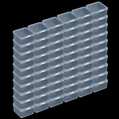 LJY 60 Clear Square Plastic Boxes, 2.5 x 2.5 x 1.4 in for Coins - size: Single Size (2.5 x 2.5 x 1.4 inch)