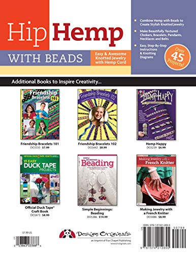 Hip Hemp with Beads: Easy & Awesome Knotted Jewelry with Hemp Cord (Design Originals) DIY Beaded Bracelets, Necklaces, Chokers, and Belts - Projects for Beginners and Creative Crafters
