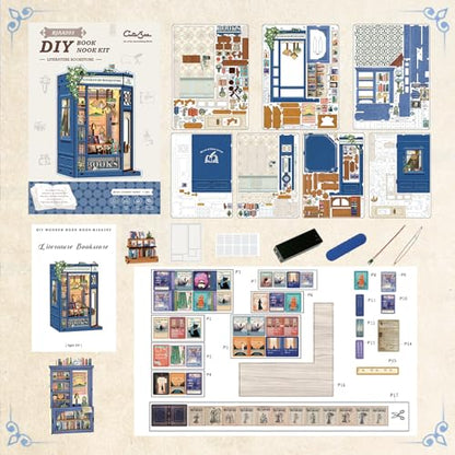 CUTEBEE Book Nook Kit for Adults, DIY Miniature House Kit, Mini House - color: Literature Bookstore