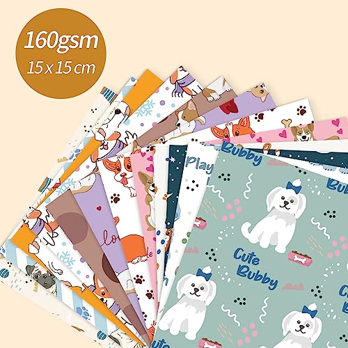 6x6" Cardstock Single Sided Scrapbooking,Craft Decorative Scrap Book Paper - color: 24sheets-dog