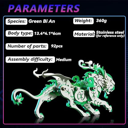 FILASLFT 3D Metal Puzzles for Adults,Mechanical Model Kit Green Bi an - color: C6-bi An-green