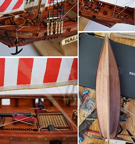 HAPYLY Scale DIY Hobby Wooden Ship Science Equipmen Assembly Model Boat Kits Sailing Boat Kit Decor Toy Gift (1:100) - size: 1:100