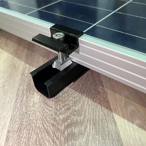 Solar Panel Mounting Brackets, Roof Mount Kit, in A Row Assembly - size: 4pc-black