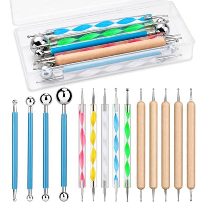 LOKUNN 14 Pcs Dotting Tools Embossing Tool Dotting Tools Set Rock Painting - size: 14 PCS