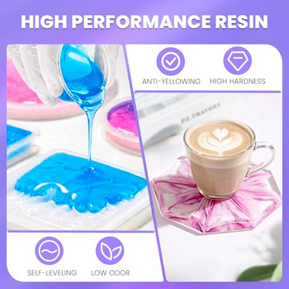 LET'S RESIN 34oz Crystal Clear Epoxy Resin, Casting Resin for Beginners - size: 34oz