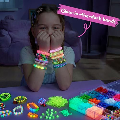 JOVA Klever Kits 6000+ PCS Rubber Band Bracelet Kit, Glow in The Dark Loom Bracelet Making Kit, DIY Set, Crafts for Girls Age 7+