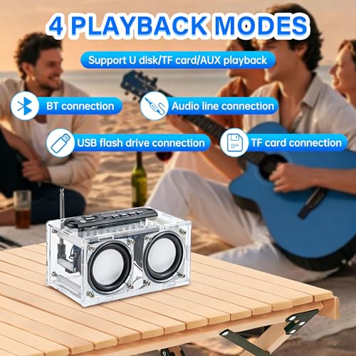 Diymore DIY Bluetooth Speaker Kit Radio Soldering Practice Kit,Dual Speakers & Remote Control,for TF/AUX/Bluetooth/USB Support,for Home and School Education Gifts for Women Men Mom Kids