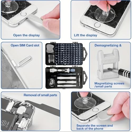 115-in-1 Screwdriver Set, Strong Magnetic Multi-Bit Tool Kit with Special-Shaped Bits, Professional Precision Repair Tools for Phone, Laptop, Electronics - color: Purple