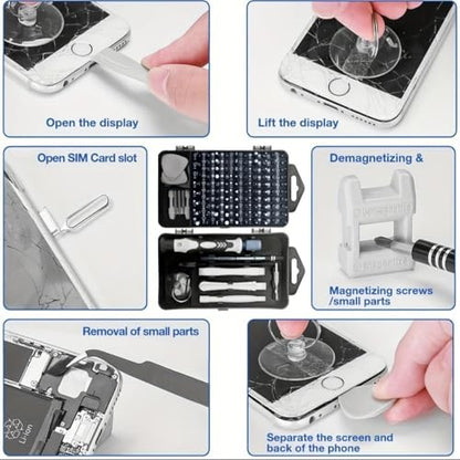 115-in-1 Screwdriver Set, Strong Magnetic Multi-Bit Tool Kit with Special-Shaped Bits, Professional Precision Repair Tools for Phone, Laptop, Electronics - color: Purple