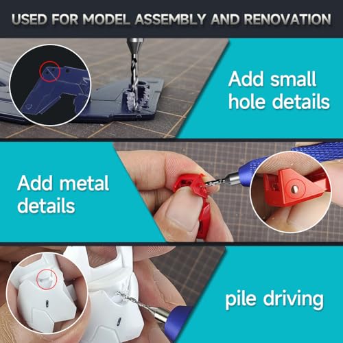 stedi Manual Pin Vise Hand Drill, Premium Hobby Model Making Tools - color: Blue Handle (Handle Only)