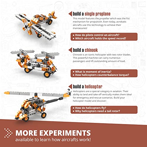 Engino: Discovering STEM - How Aircrafts Work: Technology of Machines - 10 Model Toy Vehicle Brick Building Set, Snap-Fit System, Experiment, Kids 9+ - style: How Aircrafts Work