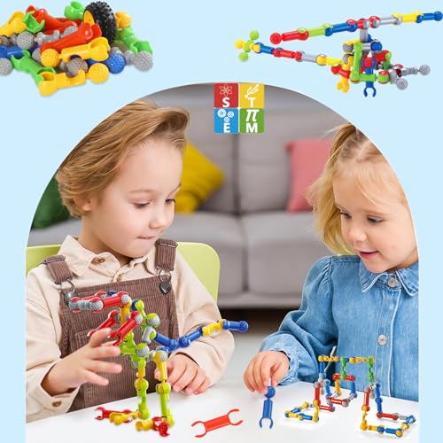 170 Pcs STEM Building Toys for Kids Ages 4-8, Building Blocks Educational Construction Engineering Building Kit for Ages 3 4 5 6 7 8 9 Year Old Creative Kids Games, Christmas Birthday Gifts Boys Girls - color: Green