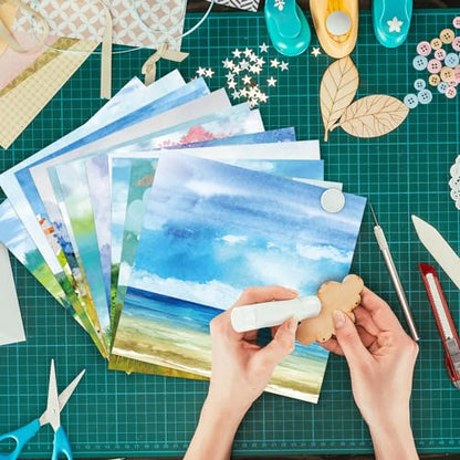 Scrapbook Paper, 24 Sheets 6"×6" 160gsm Single-Sided Patterned Cardstock - color: 24 sheets-landscape