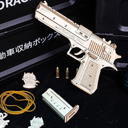 MU 3D Wooden Puzzle for Adults Model kit Building Wood Desert Eagle, Toy Wooden Puzzles Gun, DIY Kits for Men Gifts Birthday Collectible Hobbies Kit - color: Desert Eagle