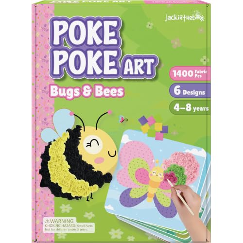 jackinthebox Poke Art Bugs Craft Kit for Kids, Girls, Toys, Gifts, Ages 4-8 - style: Bugs