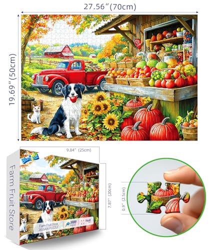 Blueforest Jigsaw Puzzles for Adults 1000 Pieces Autumn Farm Fruit Stand - color: Autumn Farm Fruit Stand