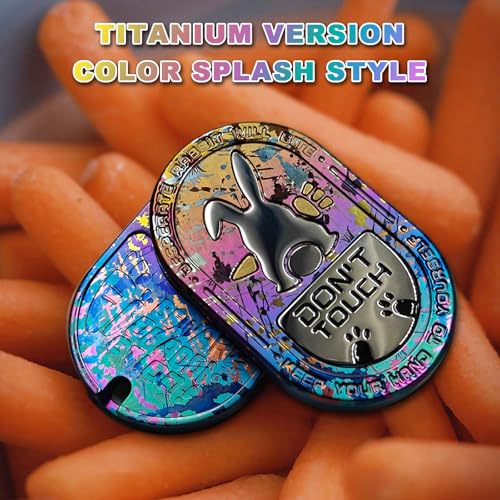 Desperate Rabbit Fidget Slider, Metal Fidget Toys Adults Haptic Coin Infinite Rotation Push, EDC Fidget Toys Sensory Toy Executive Desk Toy for Keep Focus & Stress Relief (Titanium Colorful) - color: Titanium Colorful