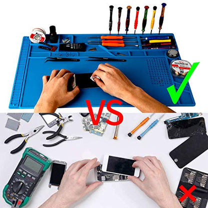 Kaisiking 4 Pcs Large Soldering Mat Set Silicone Repair Mat Placing Screws - color: 180 Soldering Mat Kit