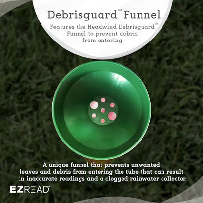 Headwind EZRead 26” Giant Professional Outdoor rain Gauge, USA Made Heavy Duty All Weather Freeze Proof mountable with Float, Green (820-0002) - color: Green, size: 26-Inch