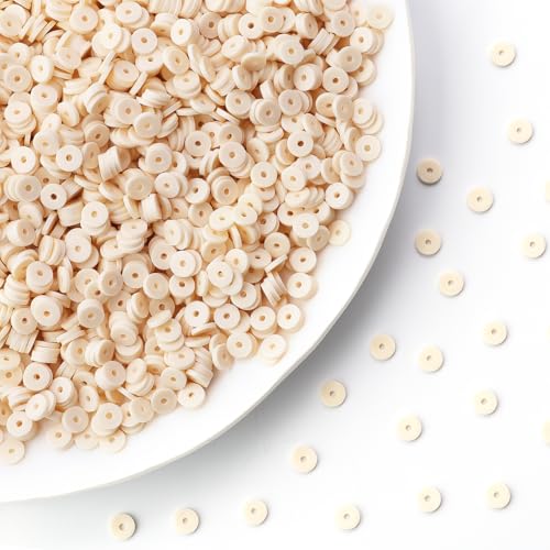6mm Polymer Clay Beads for Bracelets Making 1000PCS - color: Cosmic latte