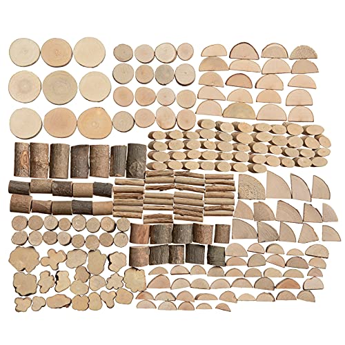 LAZACA Wood Craft Kits DIY, Wooden Loose Parts 250 Pcs, 19.5X13X3.5cm