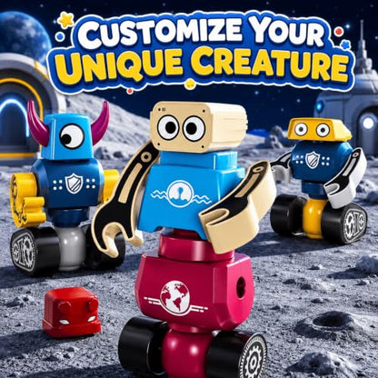 Magnets Robot Building Toys - 106 PCS Monsters Stacking Blocks Set with Box