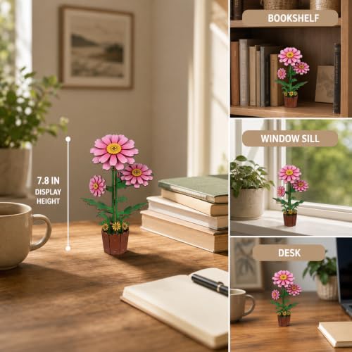 Evankin 3D Wooden Flower Daisy Puzzle Kit, DIY Bouquet Model - color: Daisy