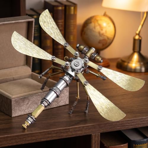3D Metal Puzzle Kit for Adults Teens Steampunk Dragonfly 140+ Pcs Mechanical Assembly Models 3 Hours to Build Ideal for Gifts and Decorations (Ujinensis Dragonfly) - style: Ujinensis Dragonfly