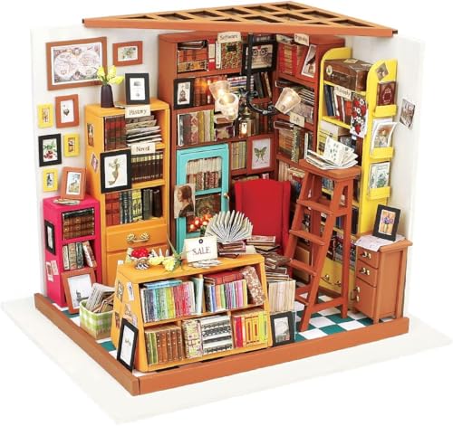 Rolife 1:20 Miniature House Kits-Tiny House Kit-DIY Miniature Dollhouse Kits for Adults-Model Building Craft Kits-Hobbies Gifts for Women and Men - color: Sam's Study
