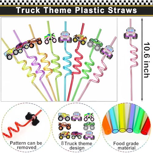 110PCS Monster Truck Party Favors, Birthday Decorations and Goodie Bag Toys - style: Monster Truck