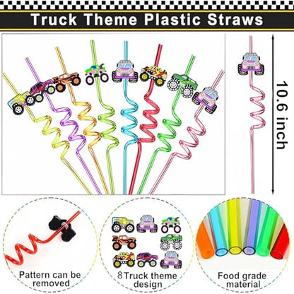 110PCS Monster Truck Party Favors, Birthday Decorations and Goodie Bag Toys - style: Monster Truck