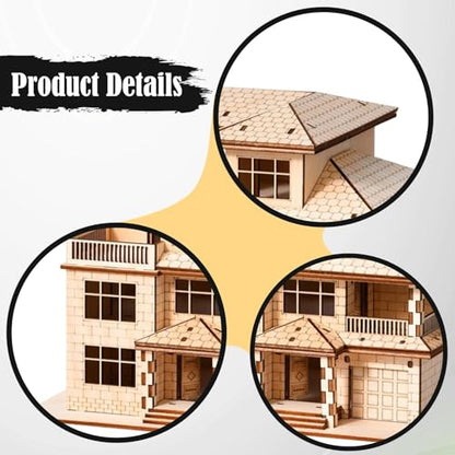 Building Models Wooden Model Kit Puzzle DIY Assembly Creative Miniature Villa Ornament Solid Wood Brain Training Suitable for Birthday Gift, 3 Tier - size: 3 Tier